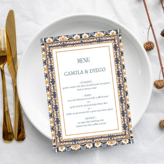 Modern Talavera Erfgoed Elegante Trouw Menu