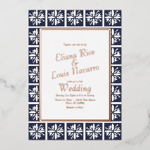 Modern Talavera Navy Blue Wedding geperst