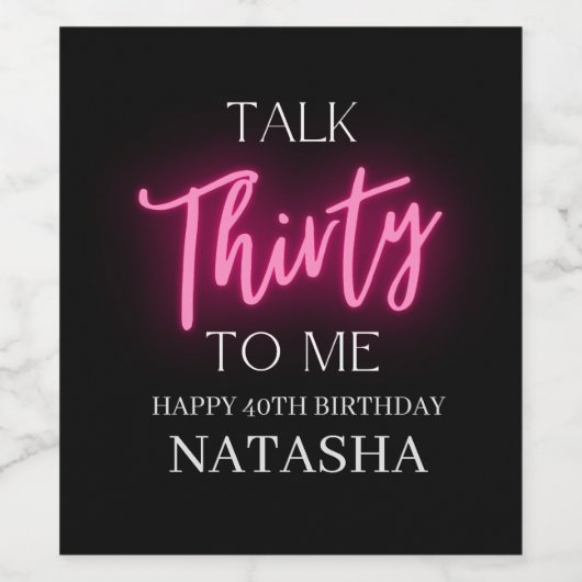 Modern Talk 30 Aan Mij 30e Verjaardagsfeestje Cust Wijn Etiket (Enkel label)