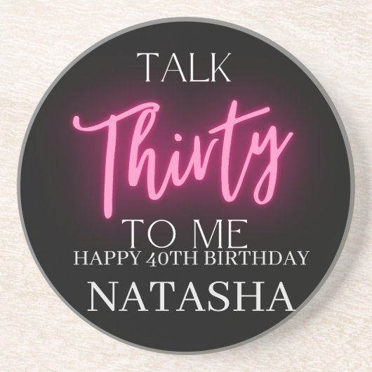 Modern Talk 30 to Me 30ste verjaardagsfeestje Zandsteen Onderzetter (Voorkant)