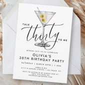 Modern “Talk Thirty to Me” Martini Glass 30th Kaart