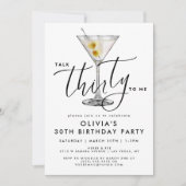 Modern “Talk Thirty to Me” Martini Glass 30th Kaart (Voorkant)