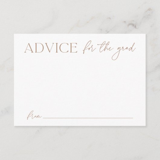 Modern Tan Advice voor het Afstuderen Afstuderen Informatiekaartje (Voorkant)