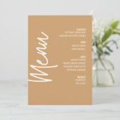 Modern Tan Dinner Menu Thanksgiving Herfst Kaart (Staand voorkant)
