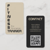 Modern tan duo-toon met QR-code Visitekaartje (Voorkant / Achterkant)