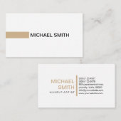 Modern Tan Elegant Professional Plain White Visitekaartje (Voorkant / Achterkant)