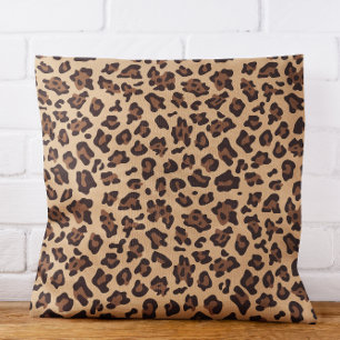 Modern Tan en Brown Leopard Spot Buitenkussen