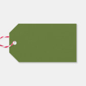 Modern Tan Green Christmas Waterverf Botanisch Cadeaulabel (Achterkant Horizontaal)