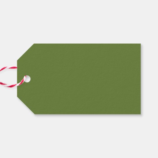 Modern Tan Green Christmas Waterverf Botanisch Cadeaulabel (Achterkant Horizontaal)