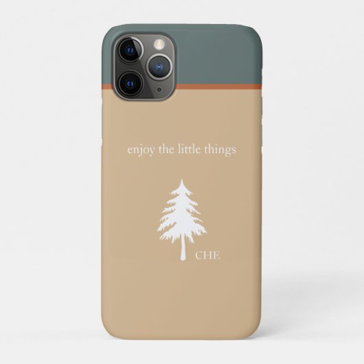 Modern Tan Green Geniet van de kleine dingen Monog Case-Mate iPhone Case (Achterkant)