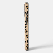 Modern Tan Leopard Print Blauwe Schaduw Monogram Case-Mate iPhone Case (Achterkant / Links)
