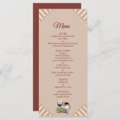 Modern Tan - Marsala-wine tone stripes Menu (Voorkant / Achterkant)