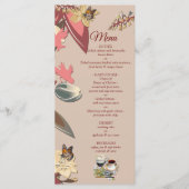 Modern Tan - Marsala-wine tone stripes Menu (Voorkant)