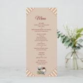 Modern Tan - Marsala-wine tone stripes Menu (Staand voorkant)
