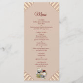 Modern Tan - Marsala-wine tone stripes Menu (Voorkant)