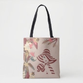 Modern Tan - Marsala-wine tone stripes Tote Bag (Voorkant)