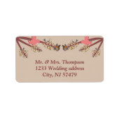 Modern Tan - Marsala-wine tone Wedding Labels (Voorkant)