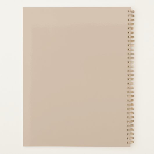 Modern Tan Personalized Planner (Achterkant)