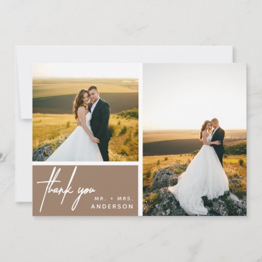 Modern Tan Photo Collage Hartelijk dank (Voorkant)