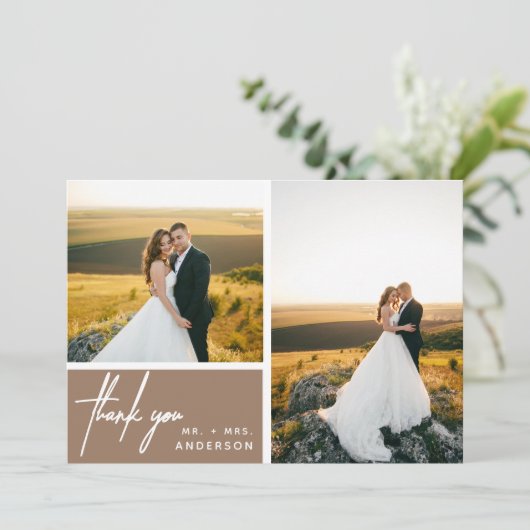 Modern Tan Photo Collage Hartelijk dank (Staand voorkant)