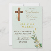 Modern Tan WoodI is Cross Gold Bevestiging Kaart (Voorkant)