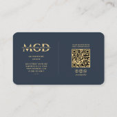 Modern tandarts orthodontist monogram Elegant blau Visitekaartje (Achterkant)