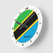 Modern Tanzania Flag, Tanzania Home / design Ronde Klok (Hoek)