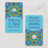 Modern Tapestry New age Holistic Aqua Blue Gold Visitekaartje (Voorkant / Achterkant)