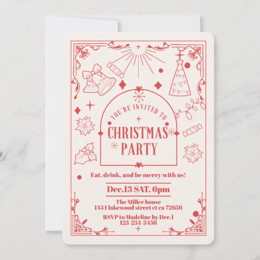 Modern Tarot vakantie feest Kerstmis Kaart (Voorkant)