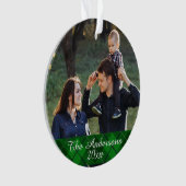 Modern Tartan Aangepast foto Dubbelzijdig Ornament (voorkant)