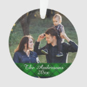 Modern Tartan Aangepast foto Dubbelzijdig Ornament (voorkant)