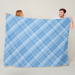 Modern Tartan Blauw Tan Plaid Patroon. Fleece Deken