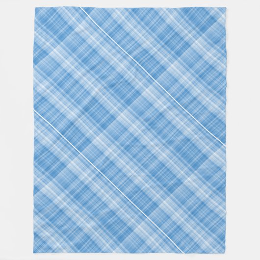 Modern Tartan Blauw Tan Plaid Patroon. Fleece Deken (Voorkant)