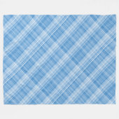Modern Tartan Blauw Tan Plaid Patroon. Fleece Deken (Voorkant (Horizontaal))