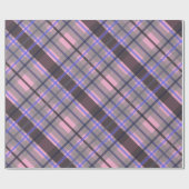 Modern Tartan Blue Pink Black Pattern Cadeaupapier (Vlak)