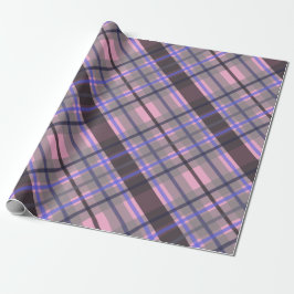 Modern Tartan Blue Pink Black Pattern Cadeaupapier