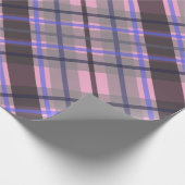 Modern Tartan Blue Pink Black Pattern Cadeaupapier (Hoek)