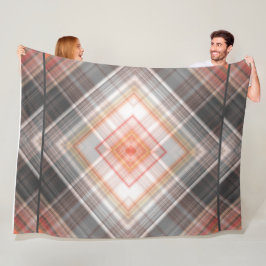 Modern Tartan Brawn Sinaasappel Tan Plaid Fleece Deken