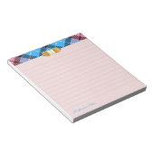 Modern Tartan Golden Monogram script Abrite gelijn Notitieblok (Schuin)