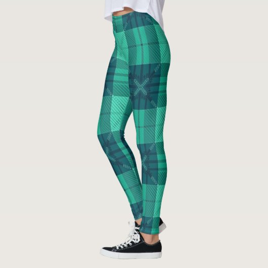 Modern Tartan Green Leggings (Links)