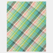 Modern Tartan Green Tan Plaid Patroon. Fleece Deken (Voorkant)