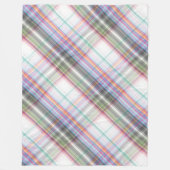 Modern Tartan Groen Geel Tan Plaid Patroon. Fleece Deken (Voorkant)