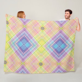 Modern Tartan Groen Geel Tan Plaid Patroon. Fleece Deken