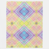 Modern Tartan Groen Geel Tan Plaid Patroon. Fleece Deken (Voorkant)
