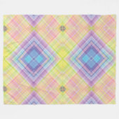 Modern Tartan Groen Geel Tan Plaid Patroon. Fleece Deken (Voorkant (Horizontaal))