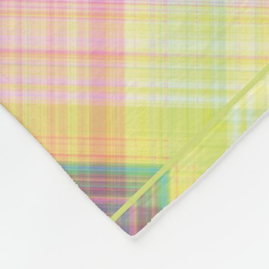 Modern Tartan Groen Geel Tan Plaid Patroon. Fleece Deken (Hoek)