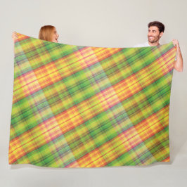 Modern Tartan Groen Geel Tan Plaid Patroon. Fleece Deken
