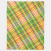 Modern Tartan Groen Geel Tan Plaid Patroon. Fleece Deken (Voorkant)