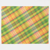Modern Tartan Groen Geel Tan Plaid Patroon. Fleece Deken (Voorkant (Horizontaal))