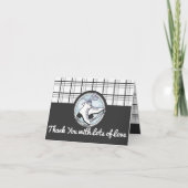 Modern Tartan Ice Skating Dank je wel Bedankkaart (Voorkant)